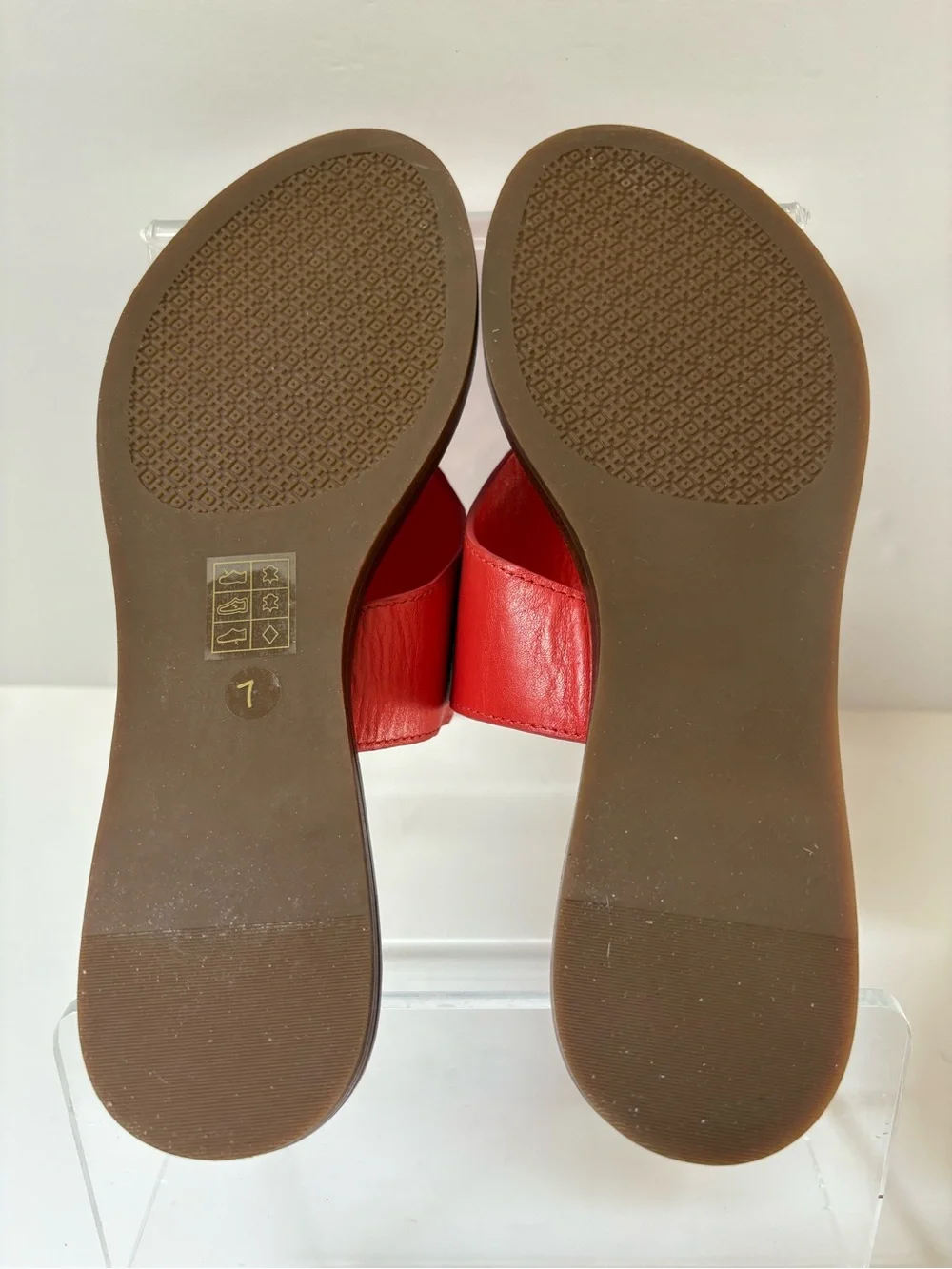 Tory Burch Miller Red Leather Women's Thong Sandals - Stylish Slide Size 7